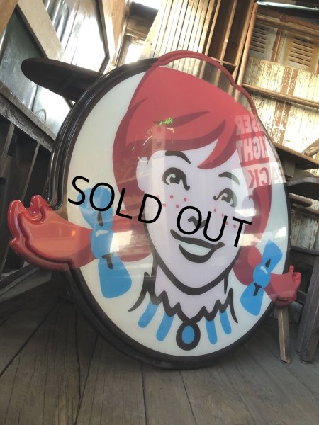 画像4: U.S.A Wendy's Restaurant Wendy Logo Huge Sign 106x115cm (R796) (4)