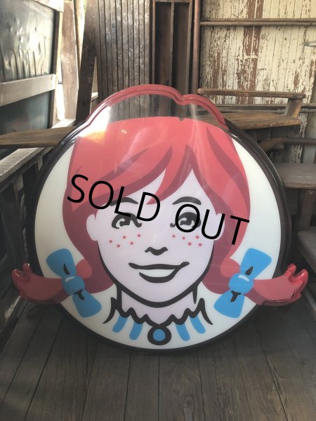 画像1: U.S.A Wendy's Restaurant Wendy Logo Huge Sign 106x115cm (R796) (1)