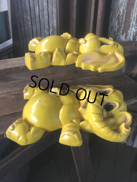 画像6: 70s Vintage Homco Wall Deco Yellow Elephant  (R795) (6)