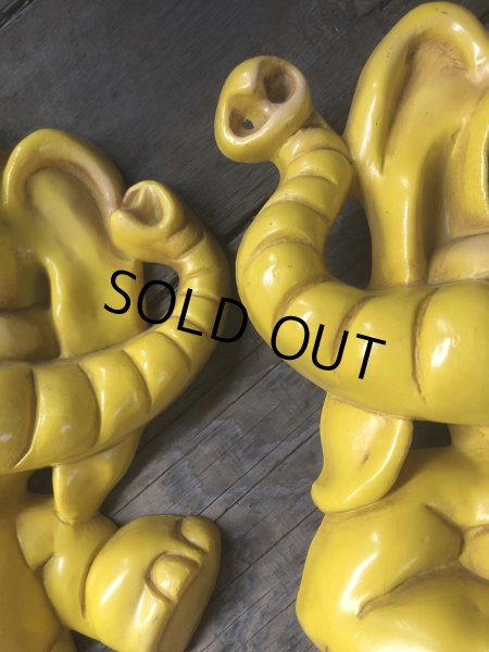 画像17: 70s Vintage Homco Wall Deco Yellow Elephant  (R795) (17)