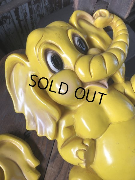 画像13: 70s Vintage Homco Wall Deco Yellow Elephant  (R795) (13)