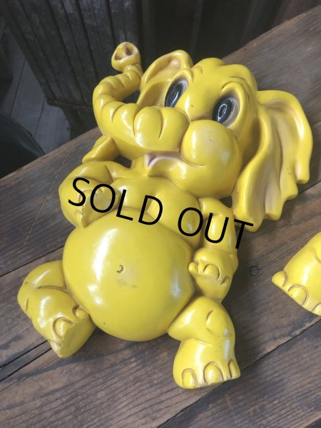 画像8: 70s Vintage Homco Wall Deco Yellow Elephant  (R795) (8)