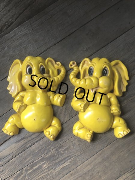 画像16: 70s Vintage Homco Wall Deco Yellow Elephant  (R795) (16)