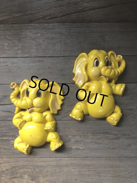 画像15: 70s Vintage Homco Wall Deco Yellow Elephant  (R795) (15)