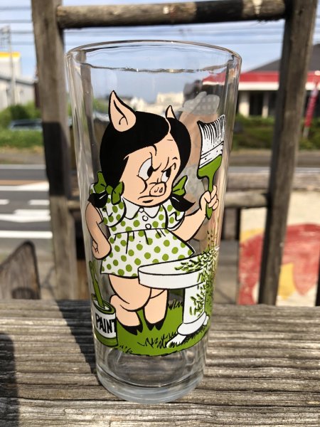画像4: 70s Vintage Pepsi Glass Porky Pig & Petunia Pig (R794) (4)