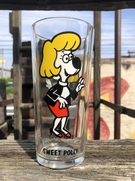 画像1: 70s Vintage Pepsi Glass Sweet Polly (R791) (1)