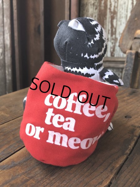 画像5: 80s Applaus B. Kliban Cat Coffee Tea or Meow? Stuffed Toy Plush (R806) (5)