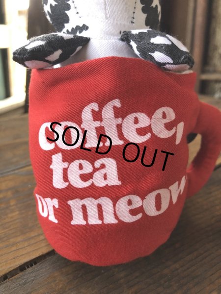 画像15: 80s Applaus B. Kliban Cat Coffee Tea or Meow? Stuffed Toy Plush (R806) (15)