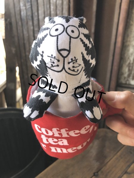 画像13: 80s Applaus B. Kliban Cat Coffee Tea or Meow? Stuffed Toy Plush (R806) (13)