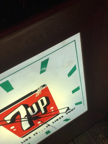 画像22: 【店舗引き取り限定】 〜60s Vintage 7UP Advertising Store Display Lighted Clock Sign 77x77cm Huge !!! (R811) (22)