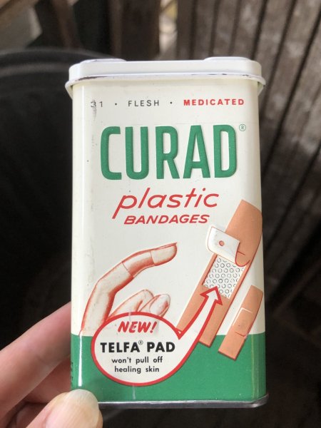 画像10: Vintage Curity Band-Aid Can CURAD Plastic Bandages (R818) (10)