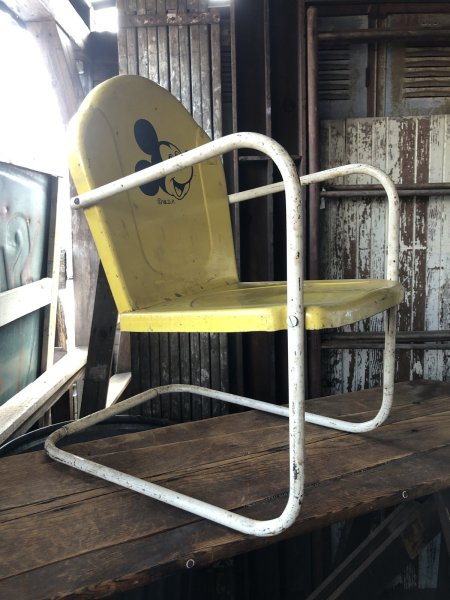 画像2: 50s Vintage Disney Mickey Mouse Kids Metal Lawn Chair (R823) (2)
