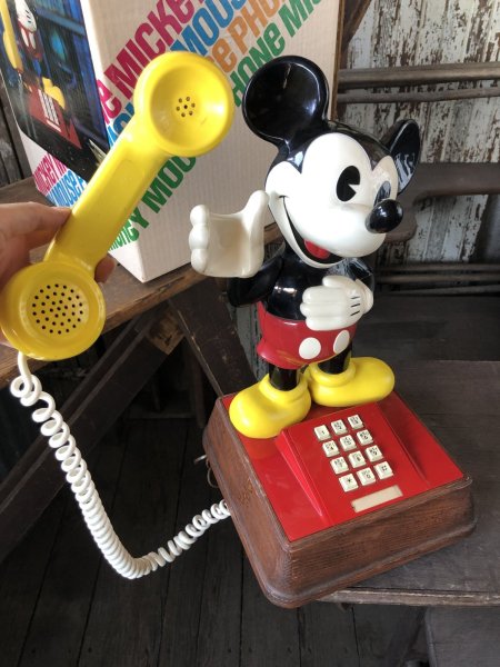画像10: 70s Vintage Disney Mickey Mouse Telephone w/box (R824) (10)