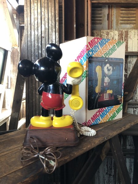 画像3: 70s Vintage Disney Mickey Mouse Telephone w/box (R824) (3)