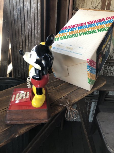画像4: 70s Vintage Disney Mickey Mouse Telephone w/box (R824) (4)