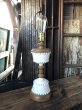 画像1: Vintage Wood Base Milk Glass Table Lamp (R832) (1)