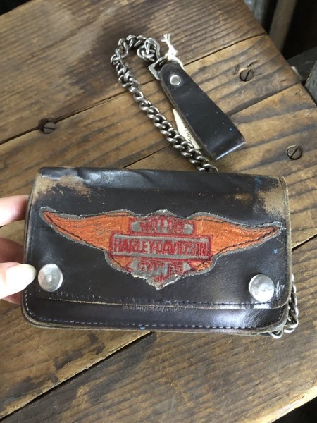 画像1: c.50s Harley-Davidson Leather Wallet w/Chain (R838) (1)