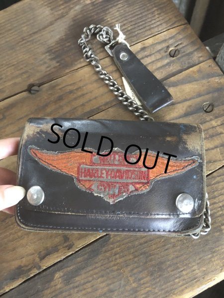画像1: c.50s Harley-Davidson Leather Wallet w/Chain (R838) (1)
