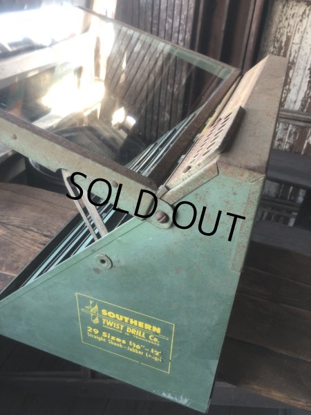 画像21: Vintage Southern Twist Drill Co. Advertising Hardware Store Display Cabinet (R840) (21)