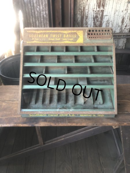 画像1: Vintage Southern Twist Drill Co. Advertising Hardware Store Display Cabinet (R840) (1)
