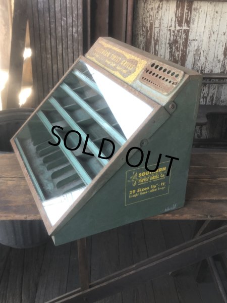 画像11: Vintage Southern Twist Drill Co. Advertising Hardware Store Display Cabinet (R840) (11)