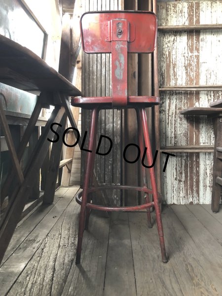 画像4: Vintage Industrial Metal High Stools Chair (R848) (4)
