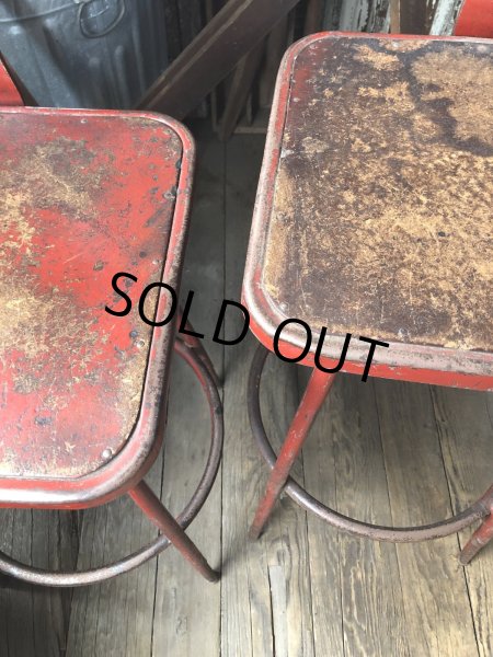 画像19: Vintage Industrial Metal High Stools Chair (R848) (19)