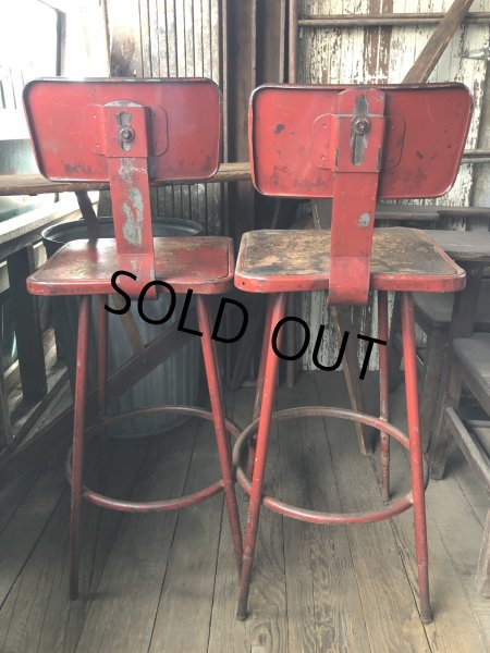 画像21: Vintage Industrial Metal High Stools Chair (R848) (21)