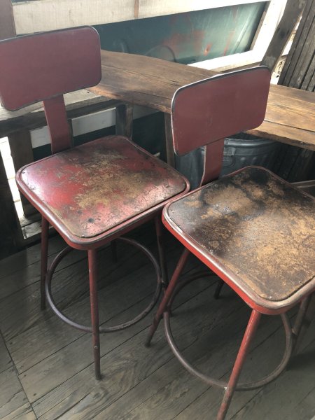 画像20: Vintage Industrial Metal High Stools Chair (R848) (20)