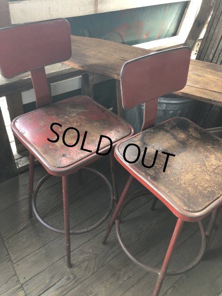 画像20: Vintage Industrial Metal High Stools Chair (R848) (20)