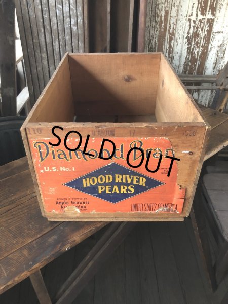 画像1: Vintage Wood Box Diamond Brand Hood River Pears (R851) (1)