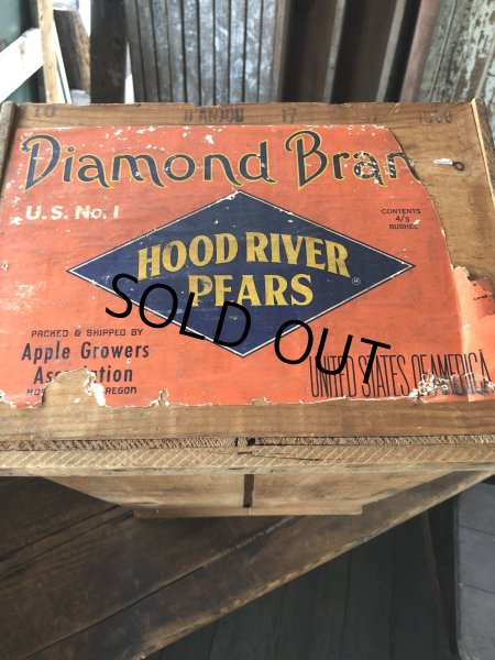 画像3: Vintage Wood Box Diamond Brand Hood River Pears (R851) (3)