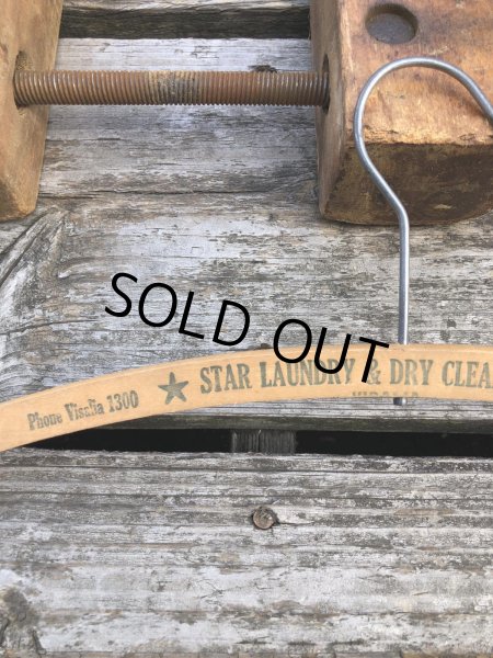 画像3: Vintage USA Advertising Wood Hanger STAR LAUNDRY & DRY LAUNDRY & DRY CLEANING (R867) (3)