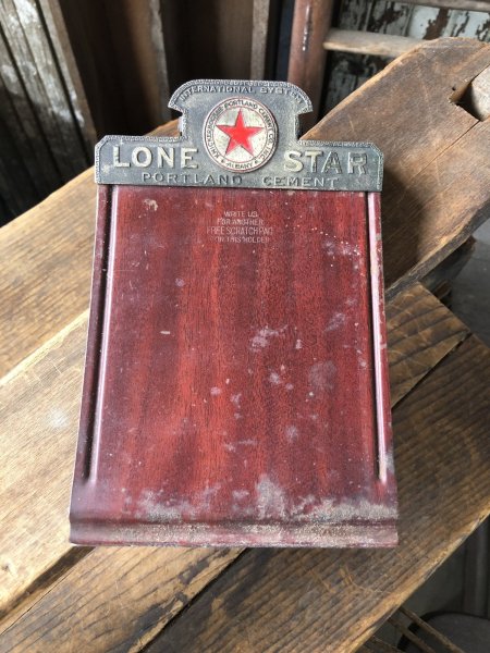 画像1: Antique Lone Star Knickerbocker Portland Cement Company Advertising Scratch Pad Clipboard (R889) (1)