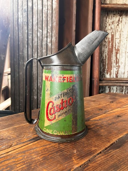 画像1: 40s〜 Vintage Original Castrol Oil Pourer Jug (R890) (1)