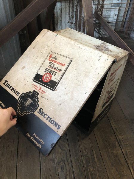 画像7: 50s Vintage BOWES SEAL FAST Tire Repair Service Station Display Cabinet (R903) (7)