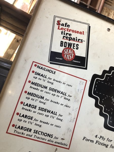 画像14: 50s Vintage BOWES SEAL FAST Tire Repair Service Station Display Cabinet (R903) (14)