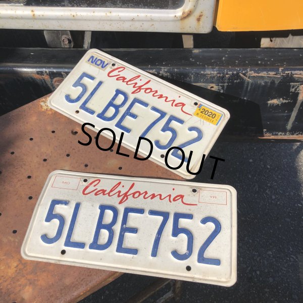 画像1: Original USA California License Plate 5LBE752 SET (R908) (1)