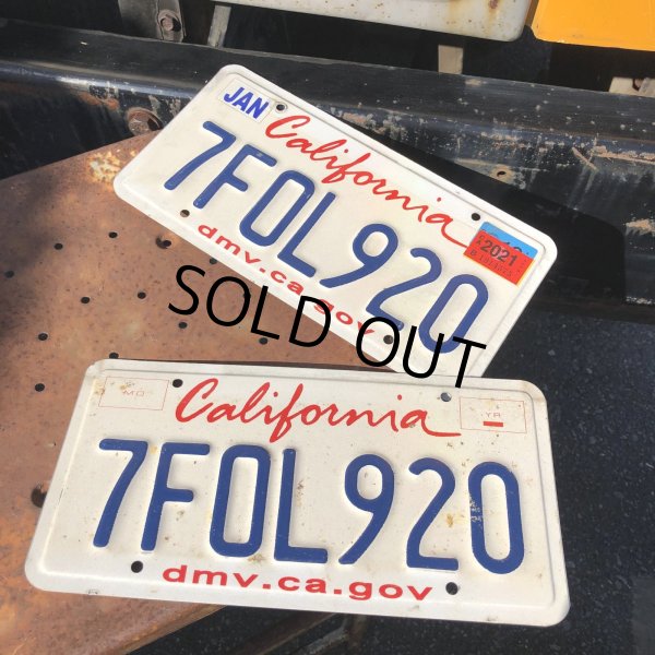 画像1: Original USA California License Plate 7FOL920 SET (R909) (1)