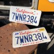 画像1: Original USA California License Plate 7WNR384 SET (R905) (1)