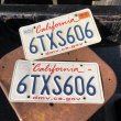 画像1: Original USA California License Plate 6TXS606 SET (R913) (1)