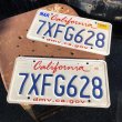 画像1: Original USA California License Plate 7XFG628 SET (R911) (1)