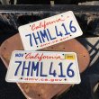 画像1: Original USA California License Plate 7HML416 SET (R907) (1)