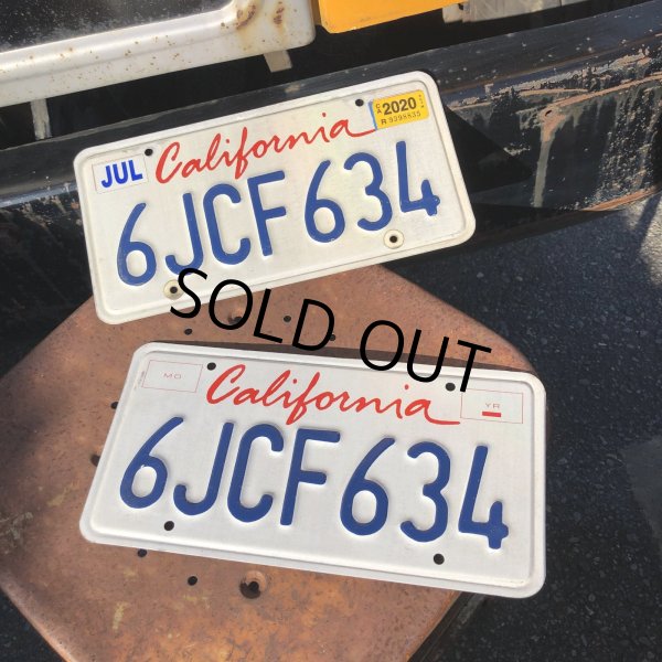画像1: Original USA California License Plate 6JCF634 SET (R912) (1)