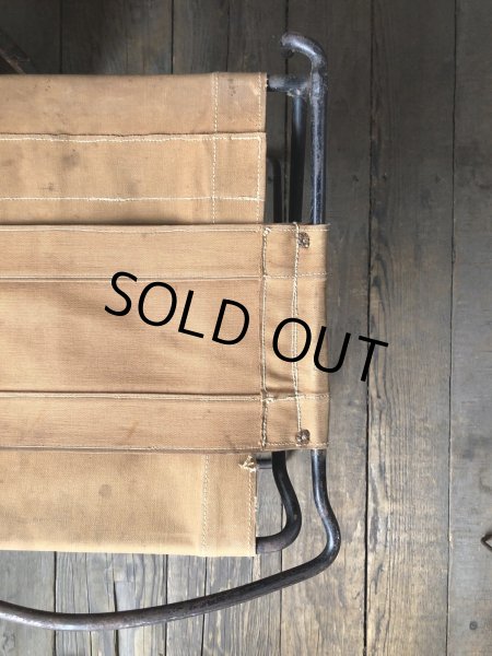 画像16: Vintage Metal Canvas Folding Camp Chair (R930) (16)