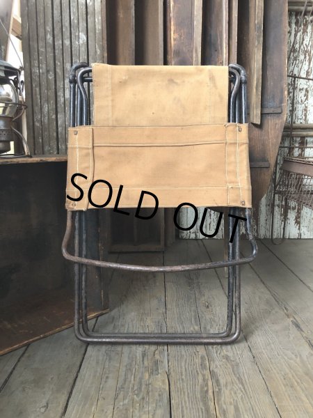 画像23: Vintage Metal Canvas Folding Camp Chair (R930) (23)