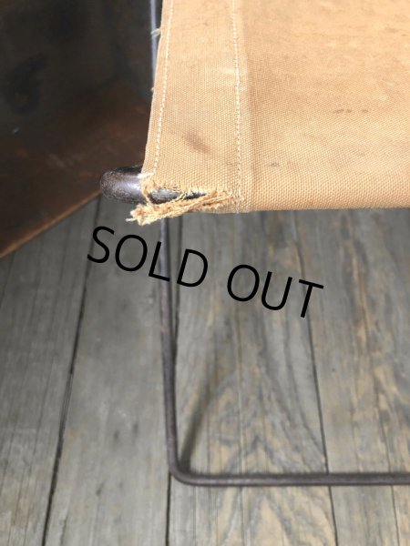 画像4: Vintage Metal Canvas Folding Camp Chair (R930) (4)