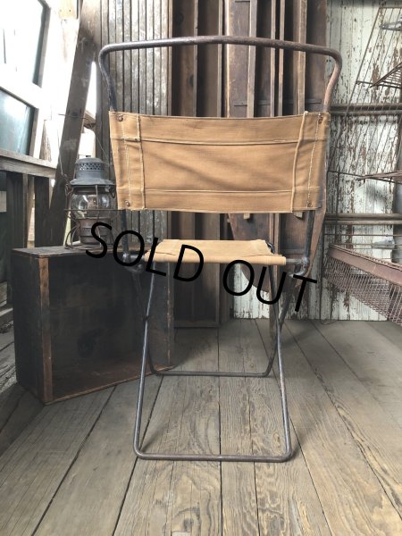 画像8: Vintage Metal Canvas Folding Camp Chair (R930) (8)