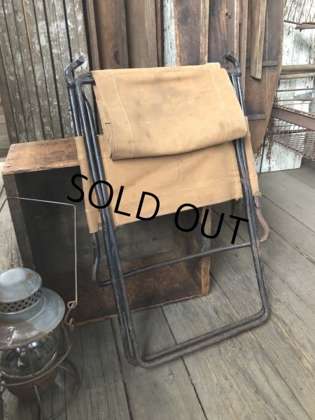 画像24: Vintage Metal Canvas Folding Camp Chair (R930) (24)