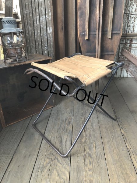 画像13: Vintage Metal Canvas Folding Camp Chair (R930) (13)